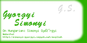 gyorgyi simonyi business card